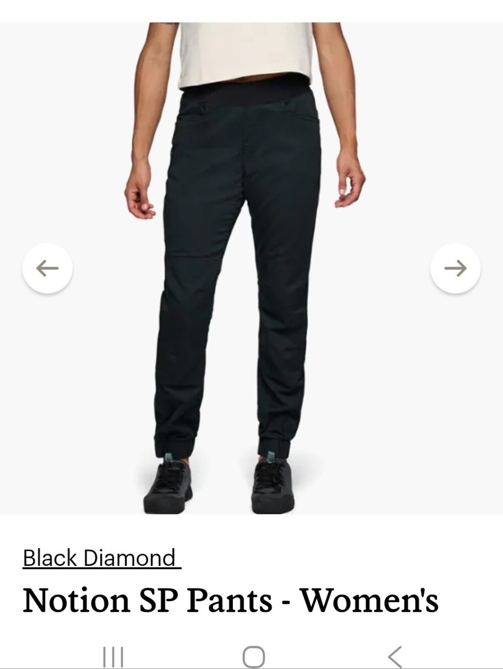 Black Diamond Notion SP Pants Womens Medium Black